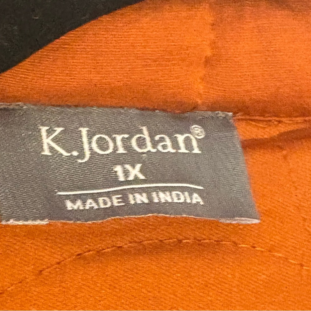 K. Jordan Orange Quilted Wrap Jacket Plus Size 1X - Picture 5 of 6